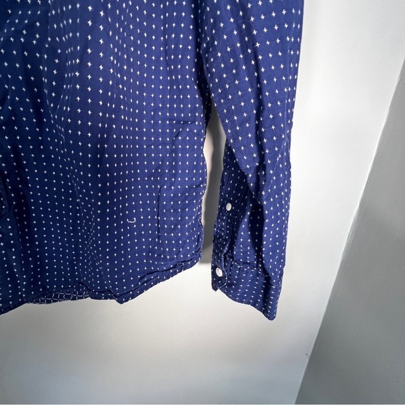 Timberland Shirt Men's Medium Blue/White Long Sleeve Button Down‎ - Picture 4 of 7